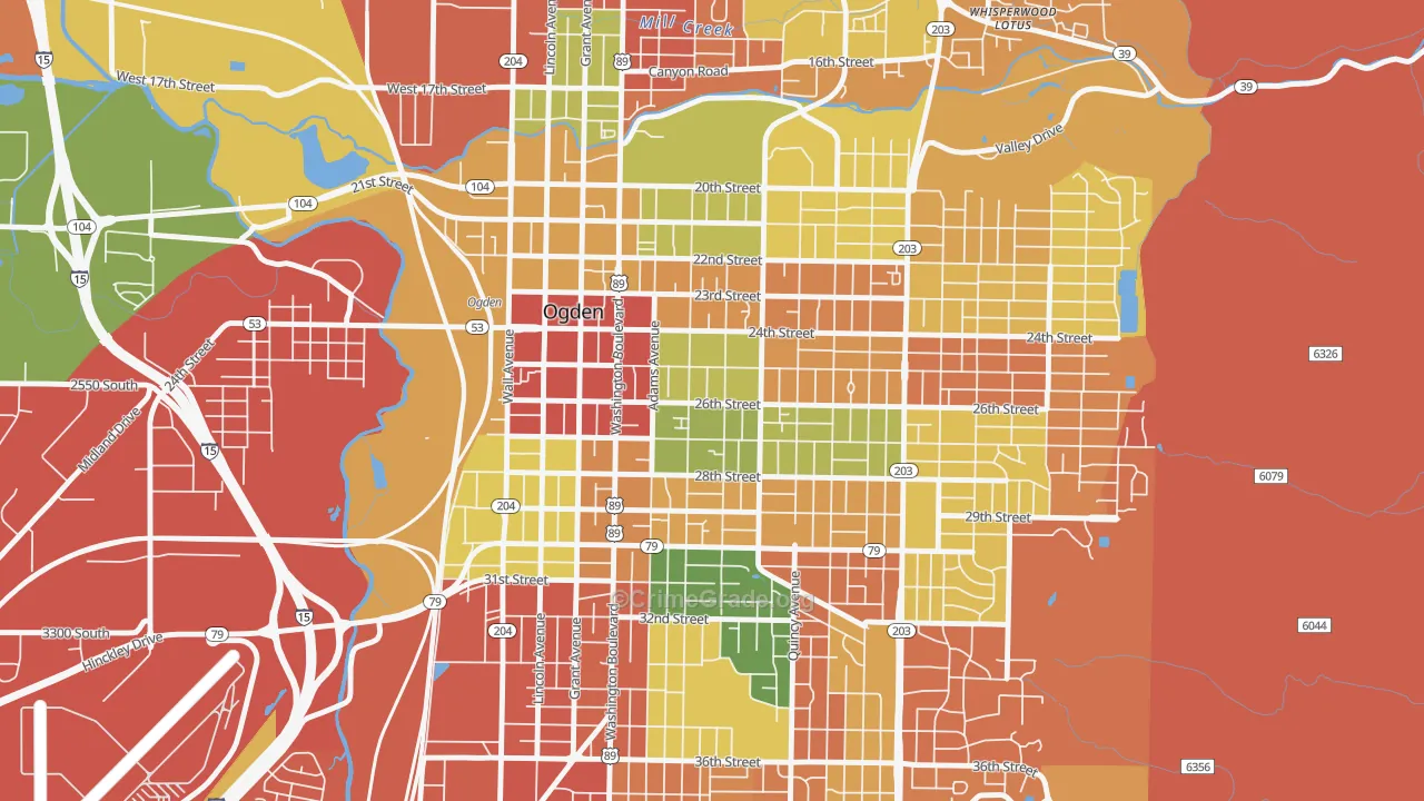 25th Street, Ogden, UT Map of Arson Rates