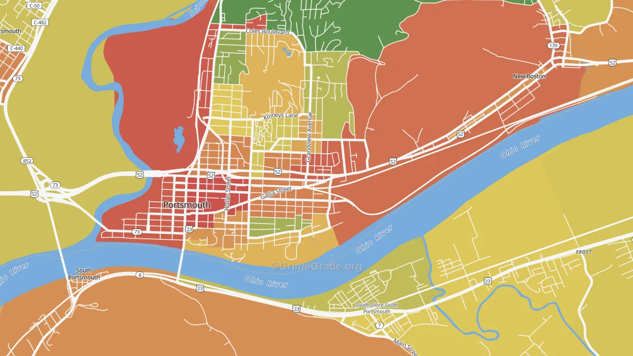 4th Ward, Portsmouth, OH Map of Arson Rates