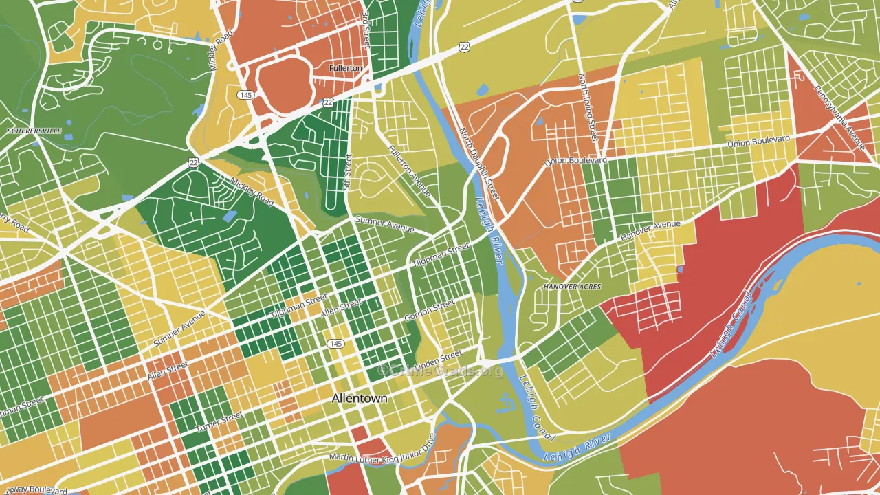 6th Ward, Allentown, PA Map of Arson Rates