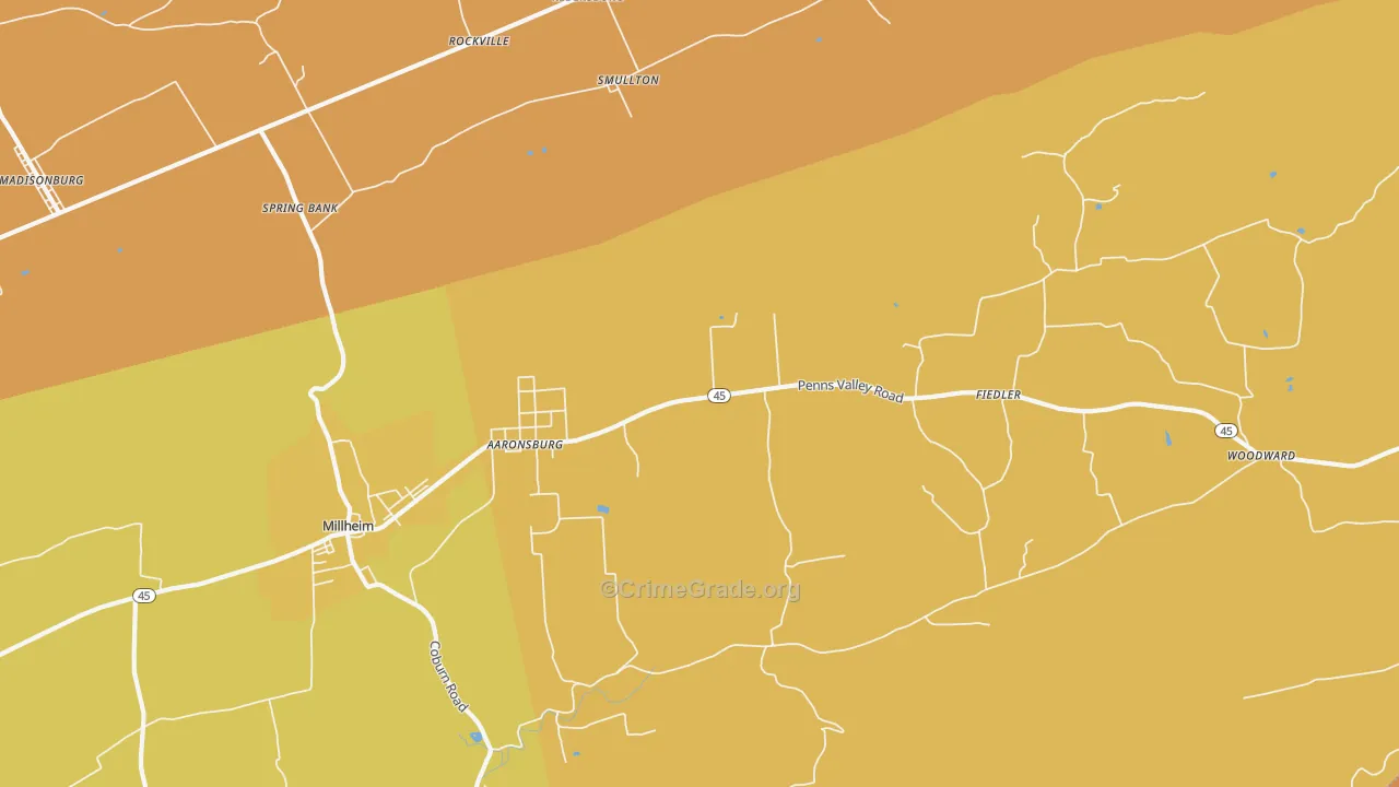 Aaronsburg, PA Map of Arson Rates