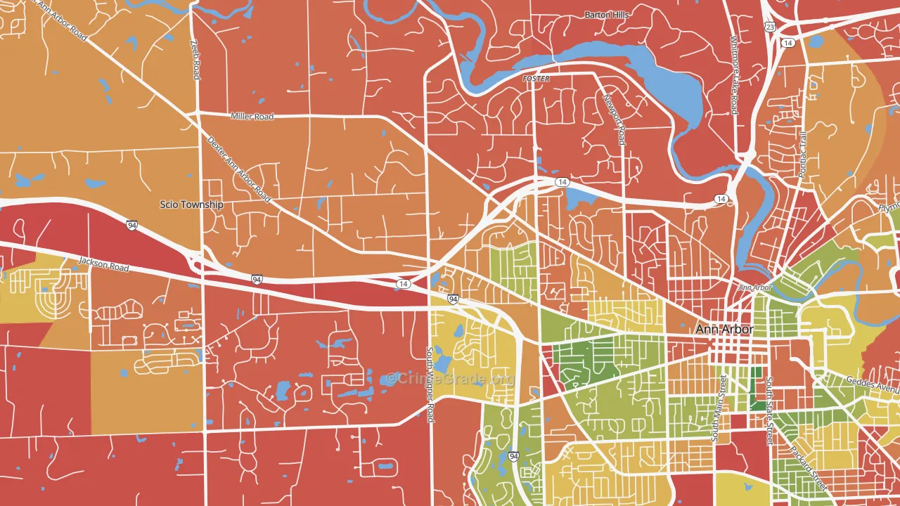 Abbot, Ann Arbor, MI Map of Arson Rates