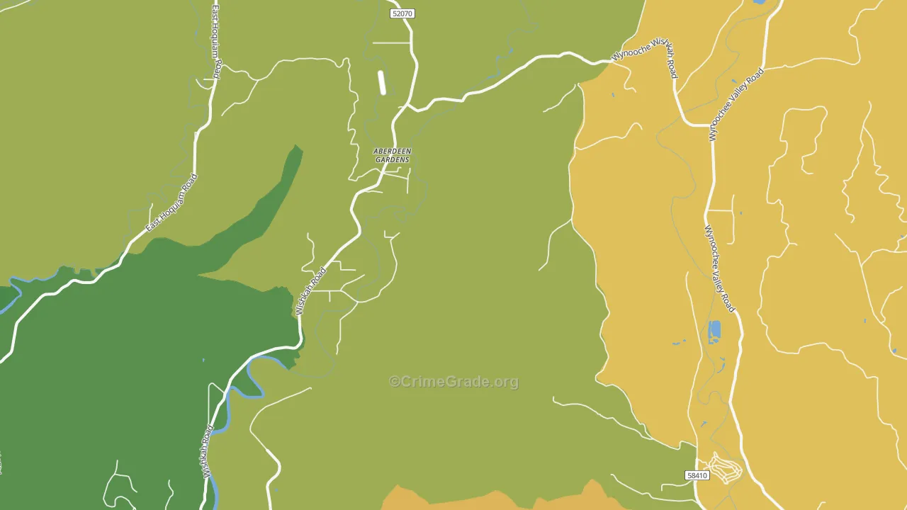 Aberdeen Gardens, WA Map of Arson Rates