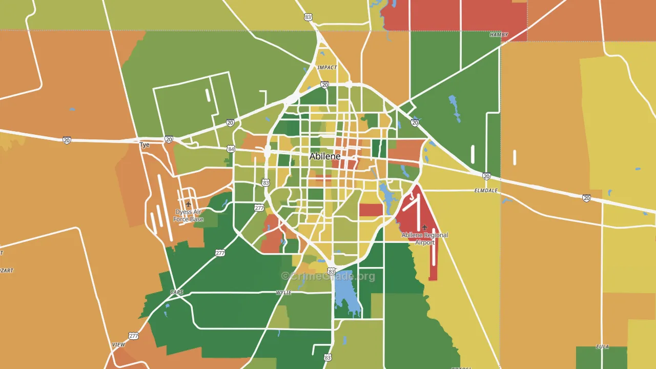 Abilene, TX Map of Arson Rates