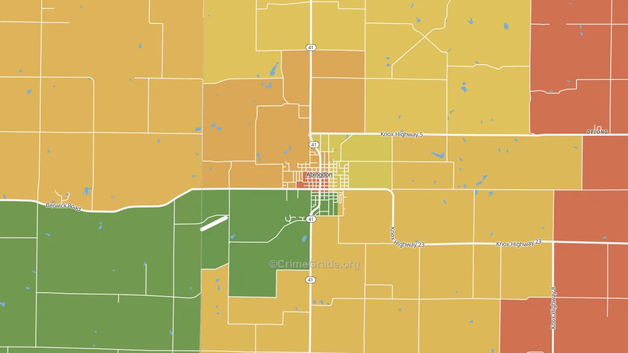 Abingdon, IL Map of Arson Rates