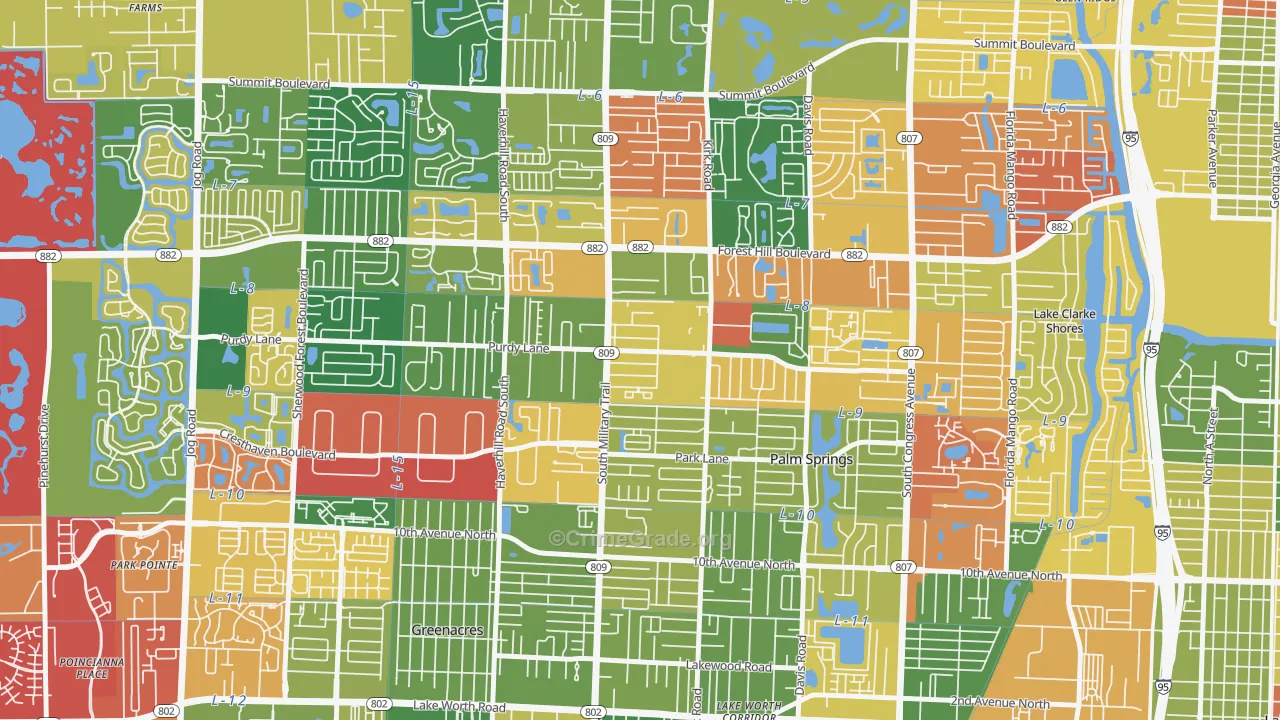 Acacia Villas, FL Map of Arson Rates