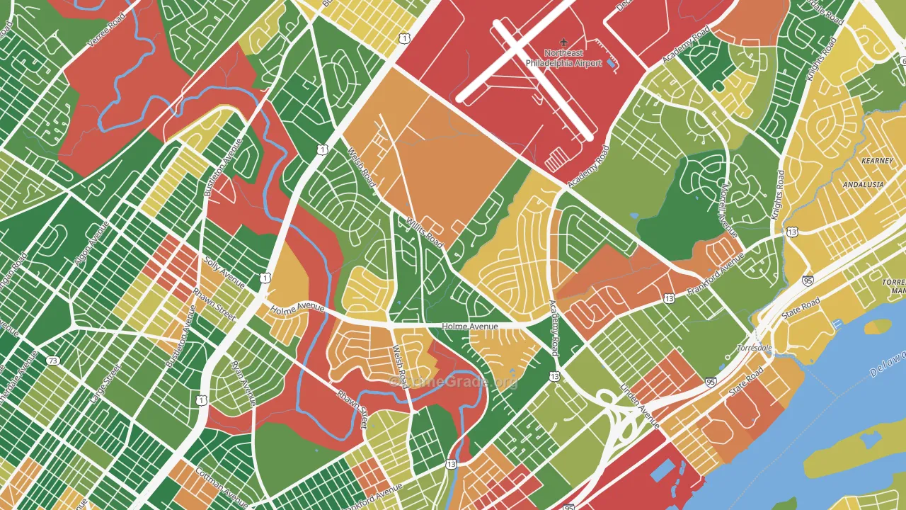 Academy Gardens, Philadelphia, PA Map of Arson Rates
