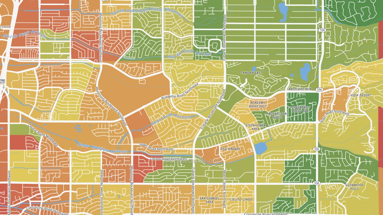 Academy Hills Park, Albuquerque, NM Map of Arson Rates