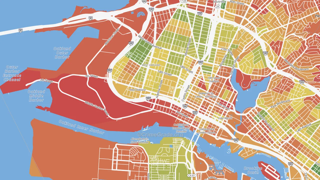 Acorn, Oakland, CA Map of Arson Rates