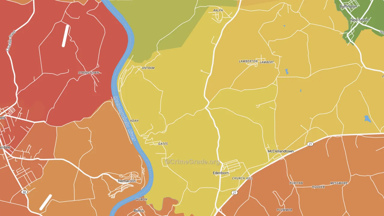 Adah, PA Map of Arson Rates
