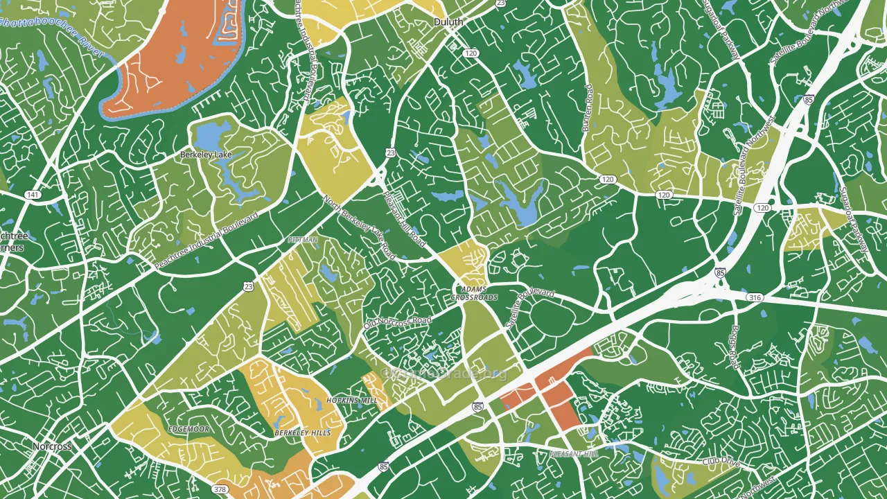 Adams Crossroads, Duluth, GA Map of Arson Rates
