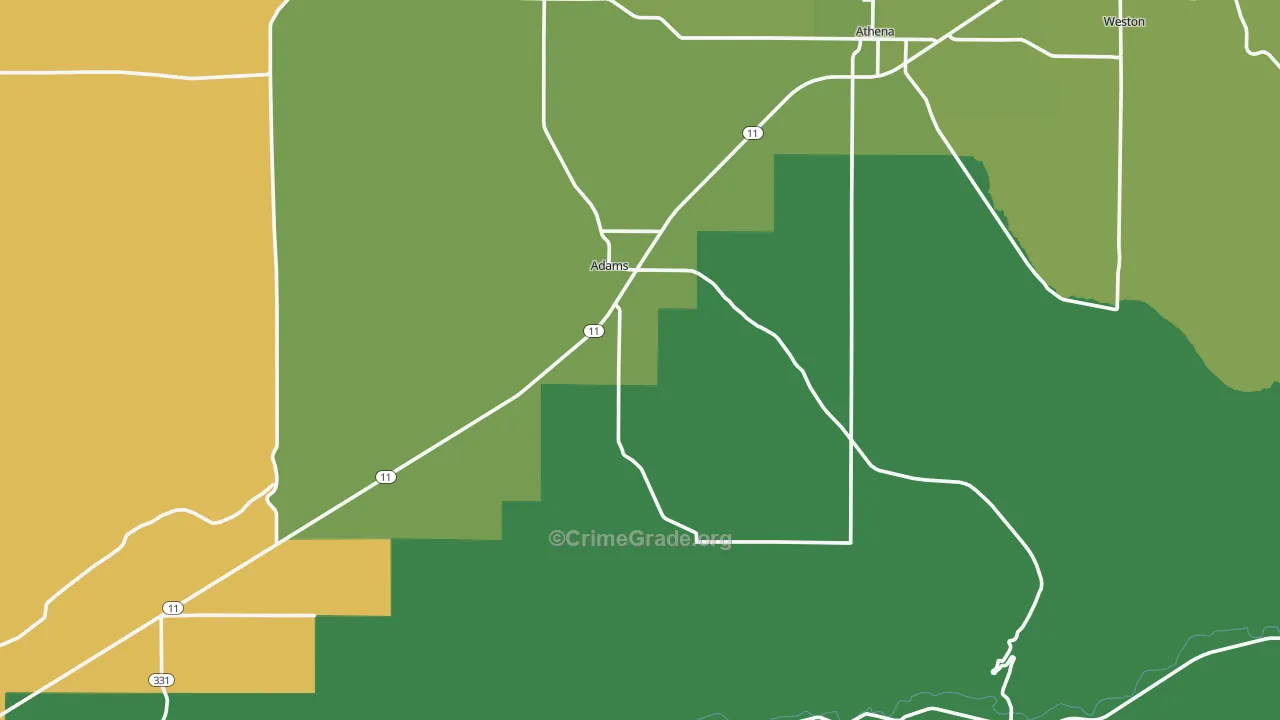 Adams, OR Map of Arson Rates