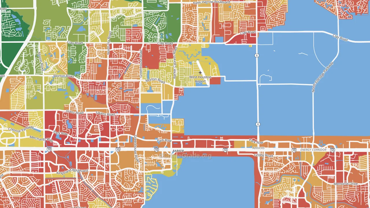 Addicks-Park ten, Houston, TX Map of Arson Rates