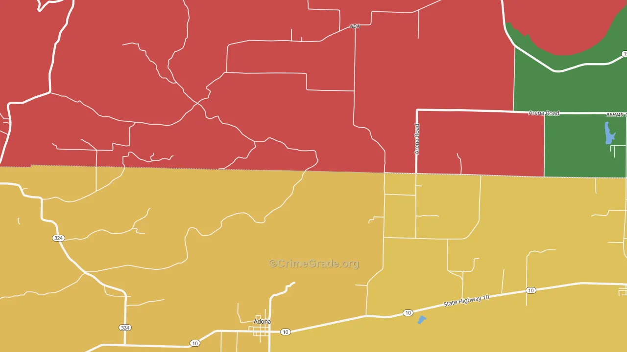 Adona, AR Map of Arson Rates