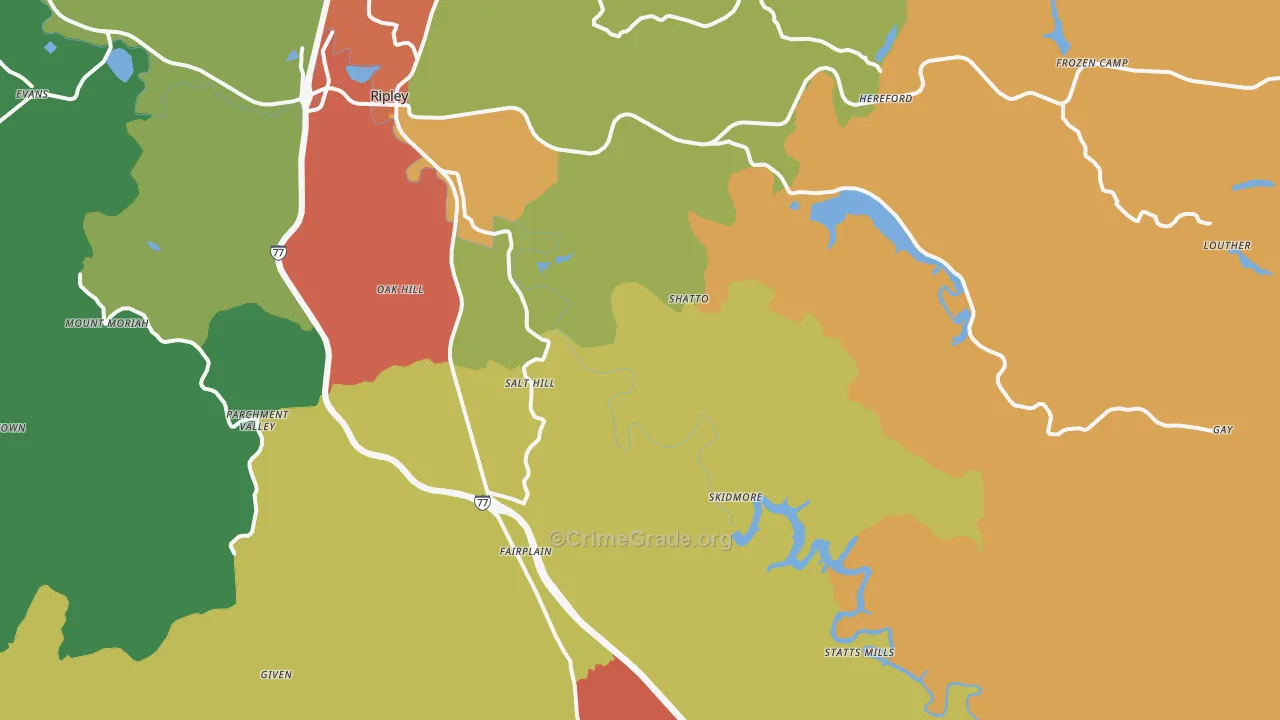 Advent, WV Map of Arson Rates