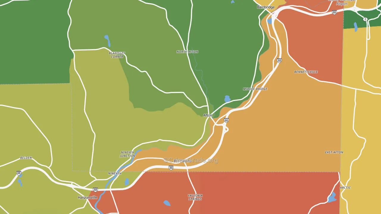 Afton, NY Map of Arson Rates