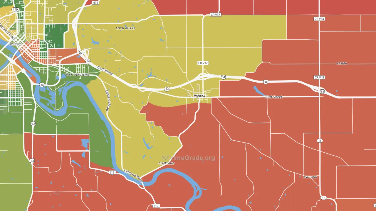 Agency, IA Map of Arson Rates