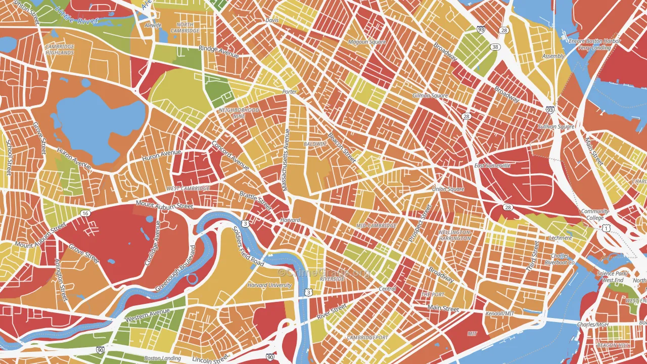 Aggasiz-Harvard, Cambridge, MA Map of Arson Rates