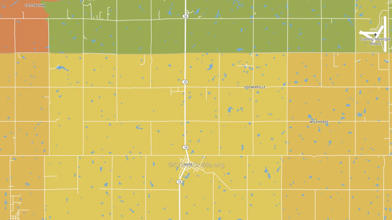 Agra, OK Map of Arson Rates