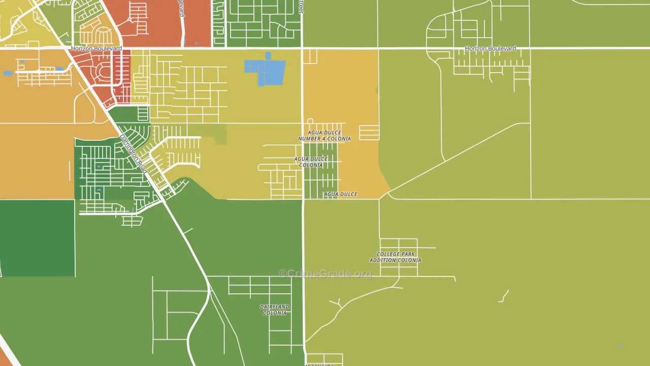 Agua Dulce, El Paso, TX Map of Arson Rates