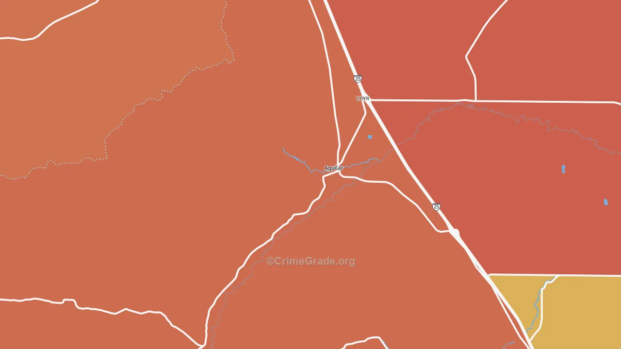 Aguilar, CO Map of Arson Rates