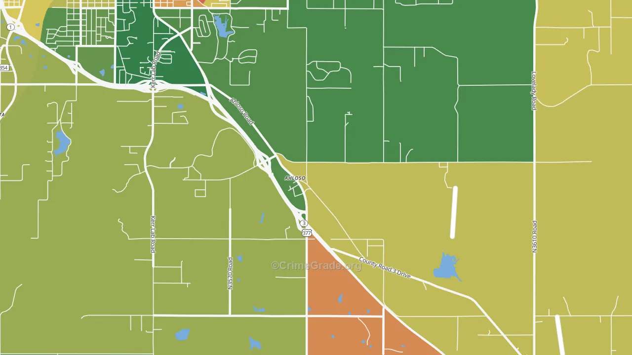 Ahloso, OK Map of Arson Rates