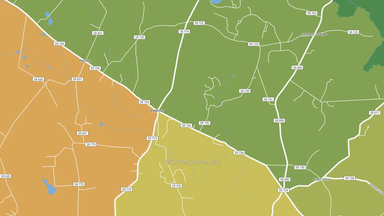 Airmont, VA Map of Arson Rates