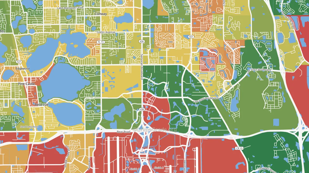 Airport North, Orlando, FL Map of Arson Rates