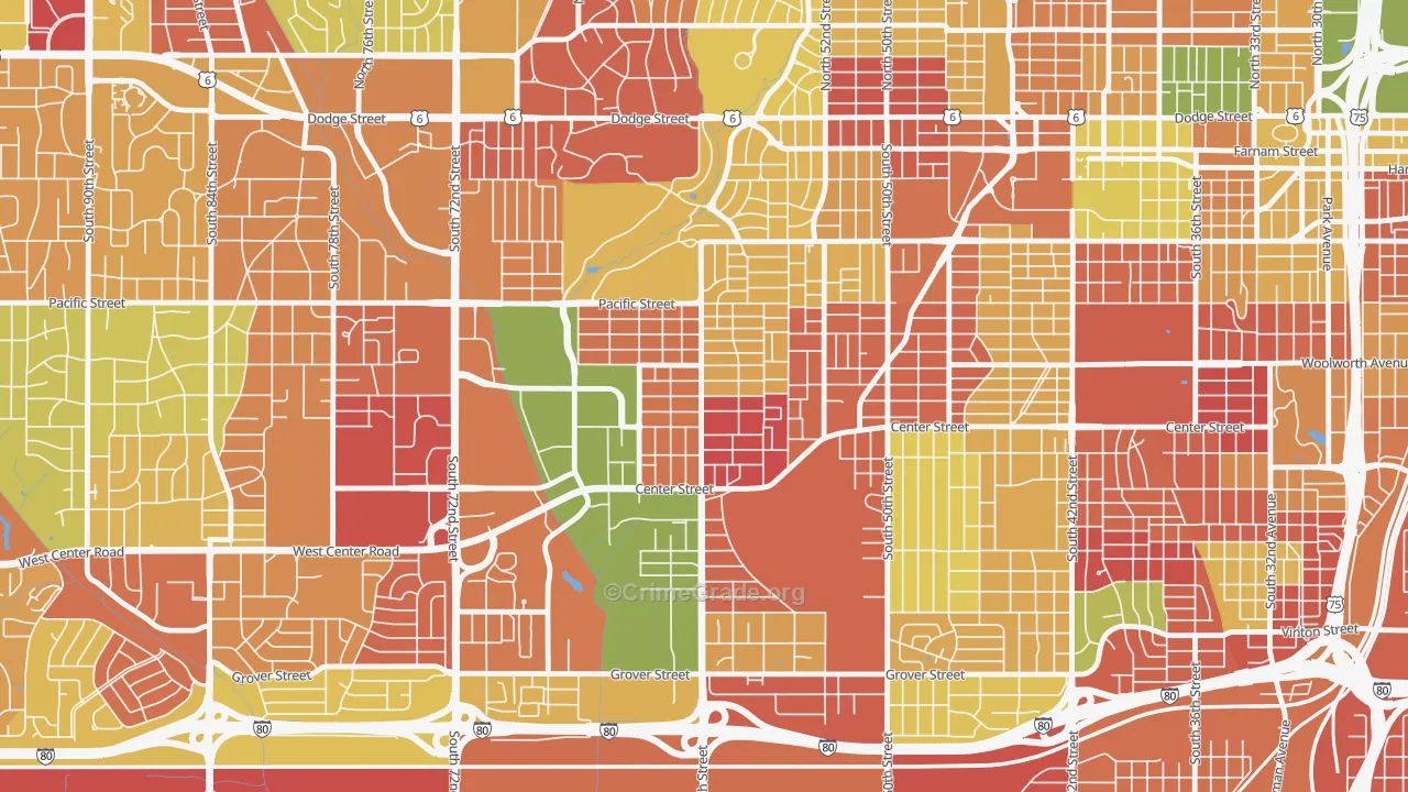 Aksarben-Elmwood Park, Omaha, NE Map of Arson Rates