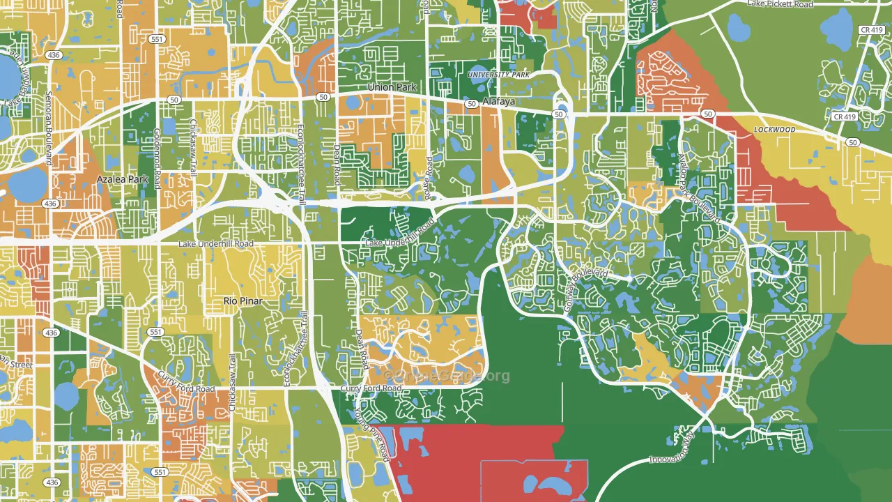 Alafaya, FL Map of Arson Rates