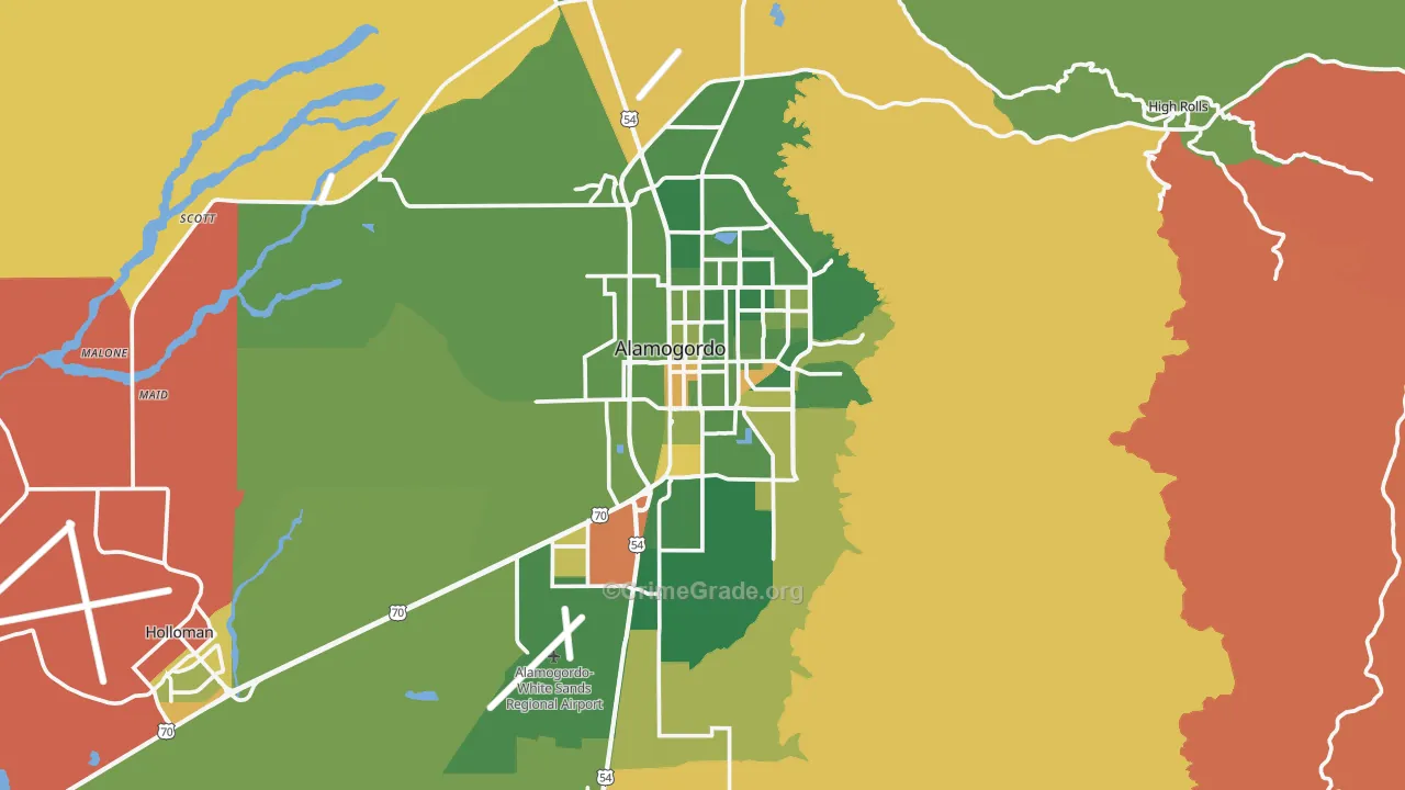 Alamogordo, NM Map of Arson Rates