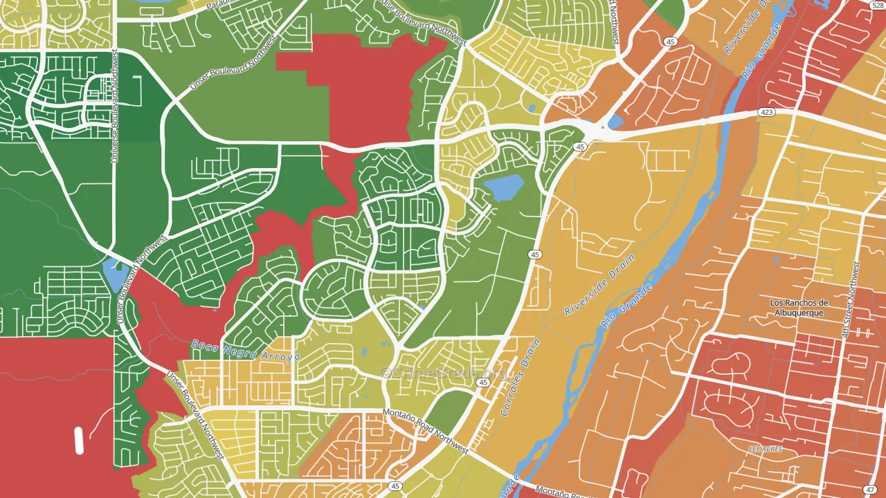 Alban Hills, Albuquerque, NM Map of Arson Rates