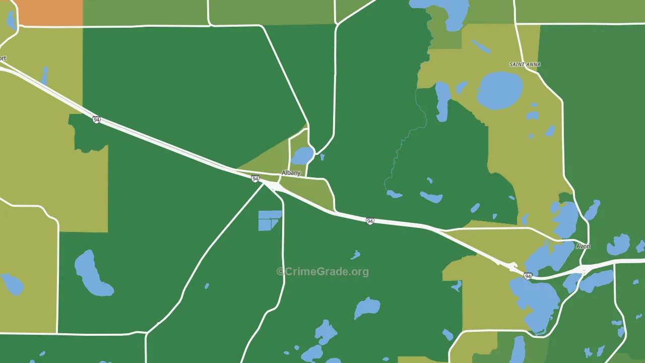 Albany, MN Map of Arson Rates