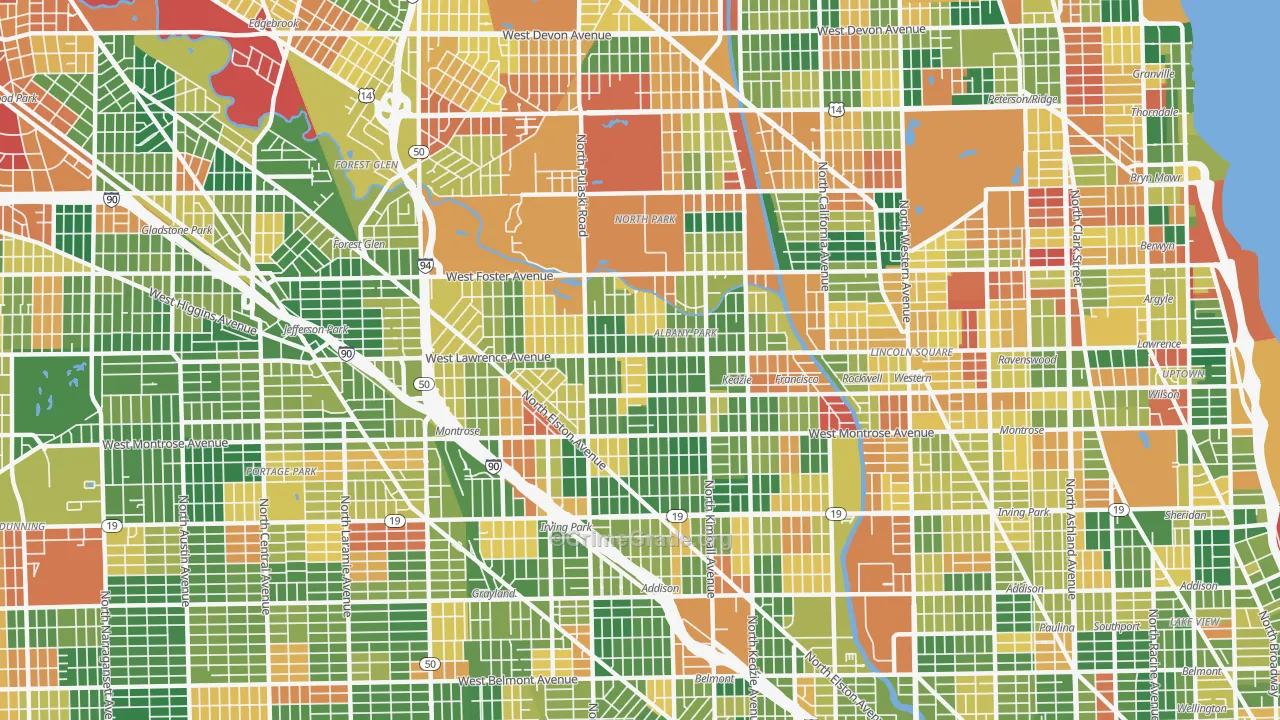 Albany Park, Chicago, IL Map of Arson Rates