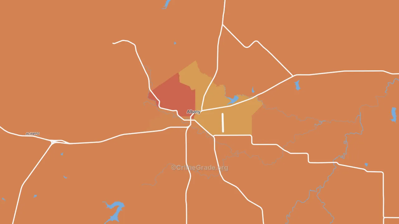 Albany, TX Map of Arson Rates