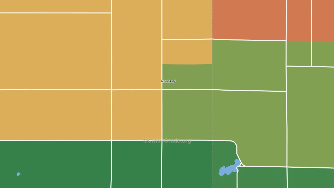Albert City, IA Map of Arson Rates
