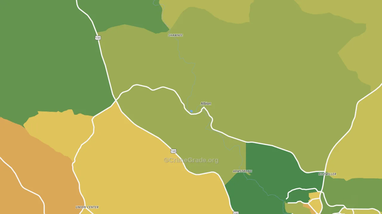 Albion, WA Map of Arson Rates