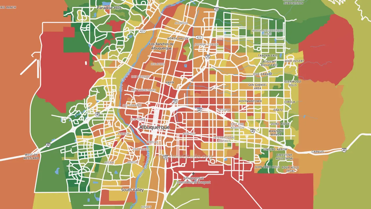 Albuquerque, NM Map of Arson Rates