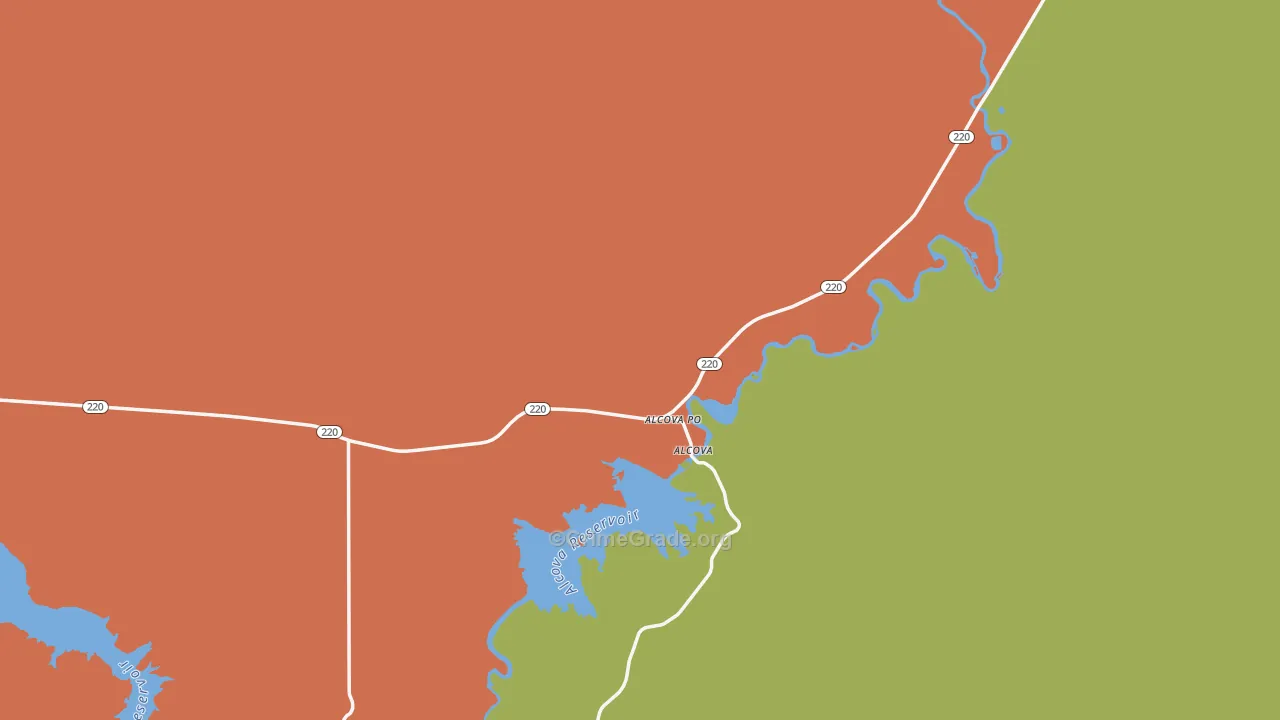 Alcova, WY Map of Arson Rates