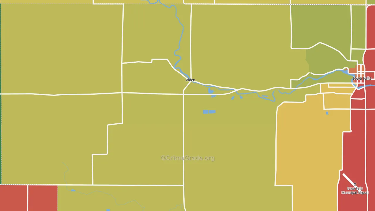Alden, IA Map of Arson Rates