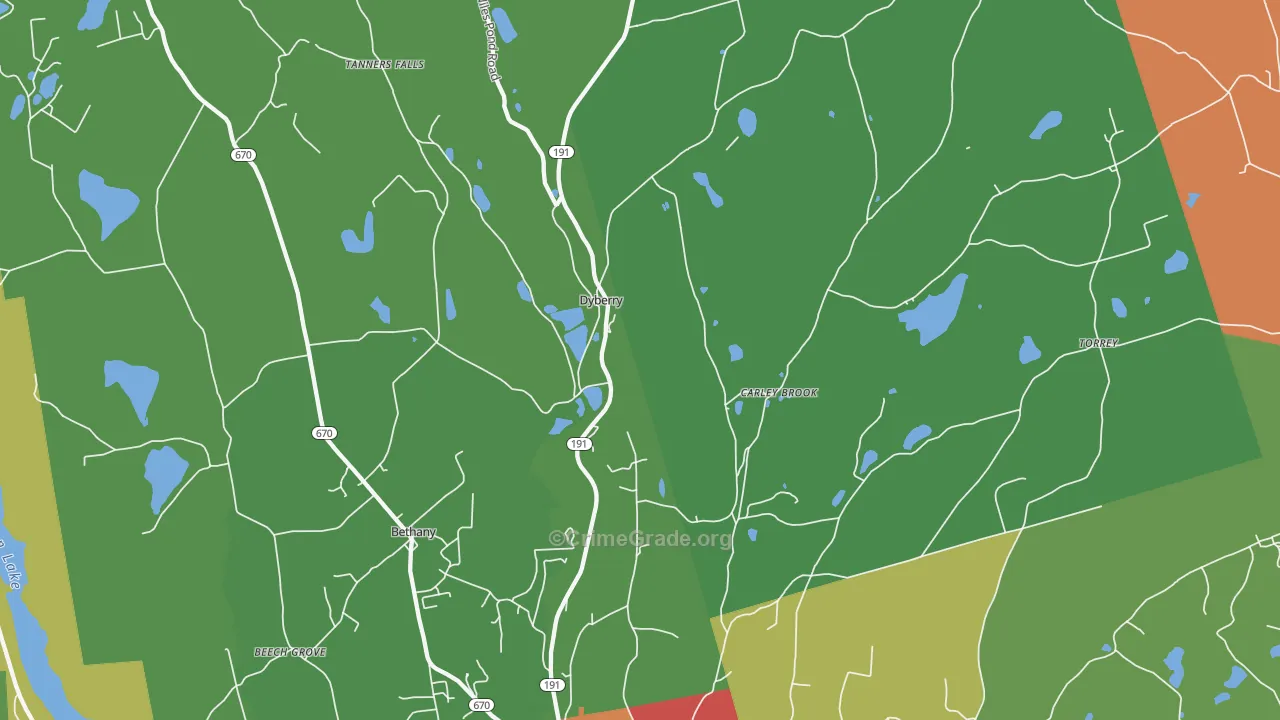 Aldenville, PA Map of Arson Rates
