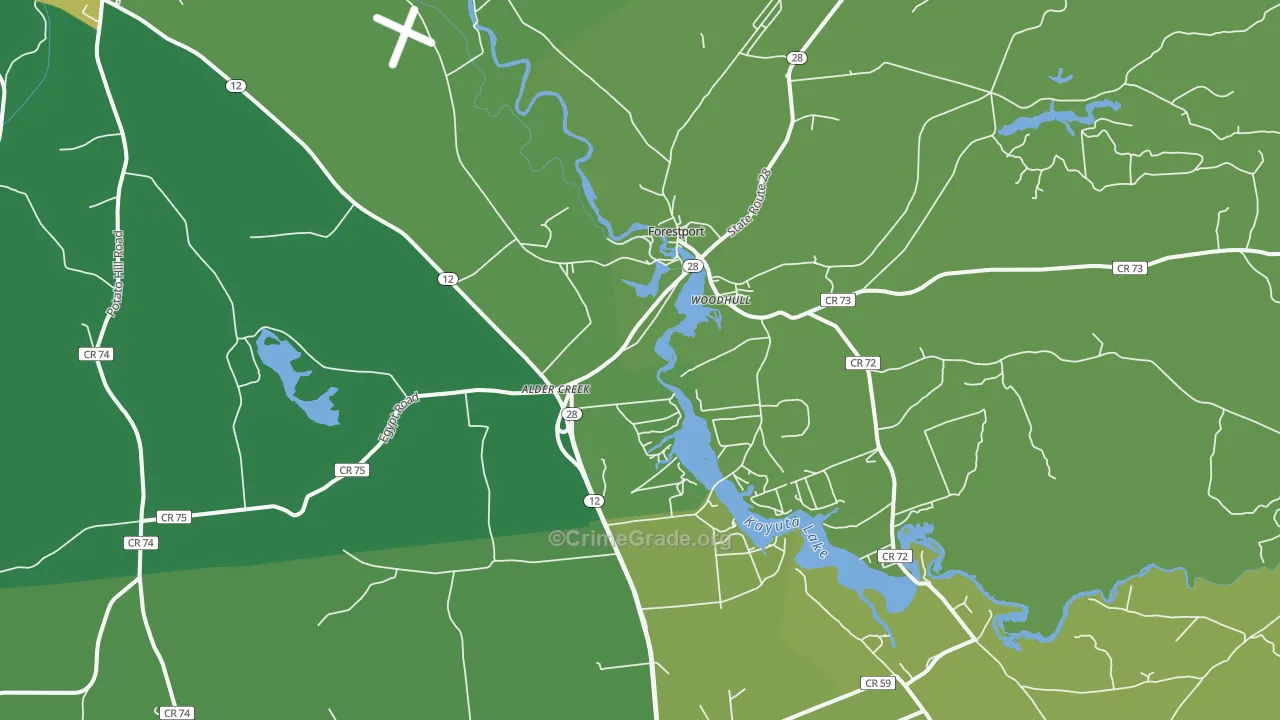Alder Creek, NY Map of Arson Rates