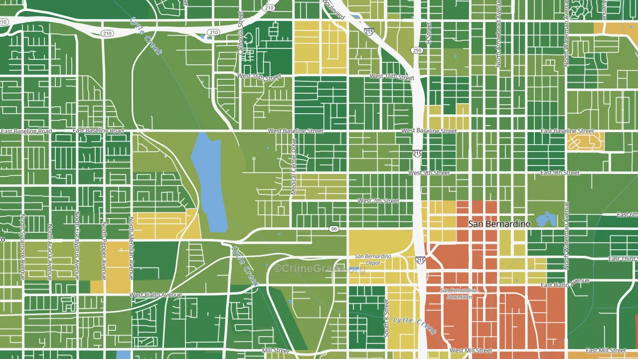 Alessandro, San Bernardino, CA Map of Arson Rates