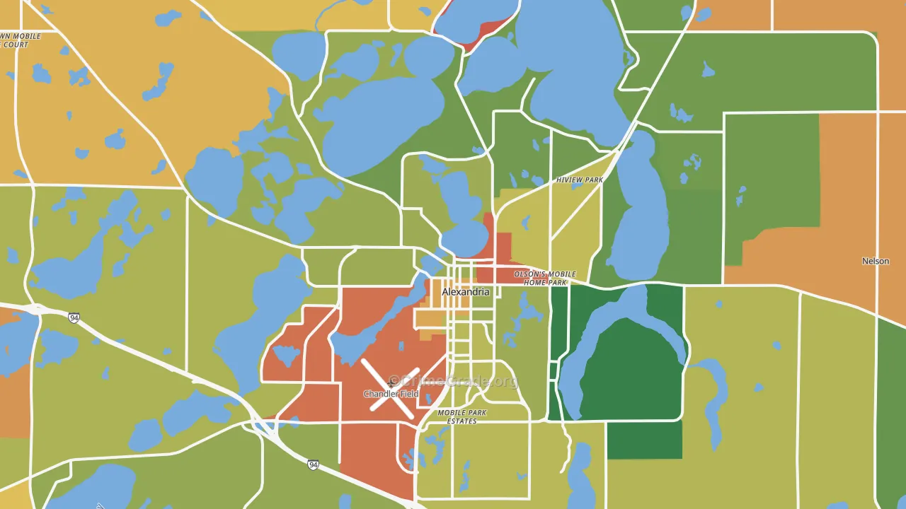 Alexandria, MN Map of Arson Rates