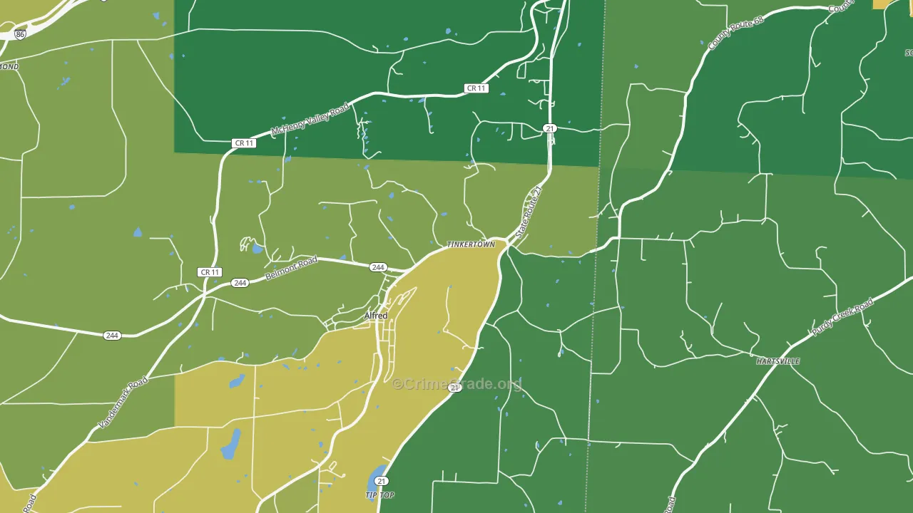 Alfred Station, NY Map of Arson Rates