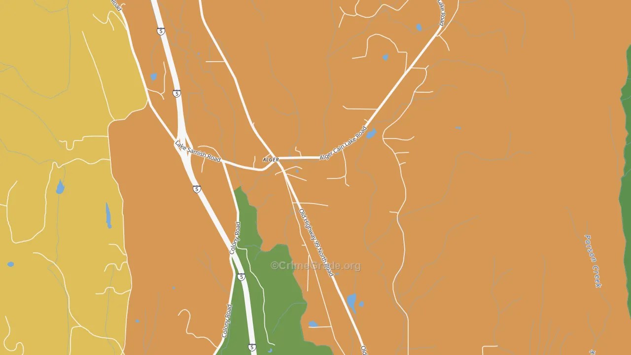 Alger, WA Map of Arson Rates