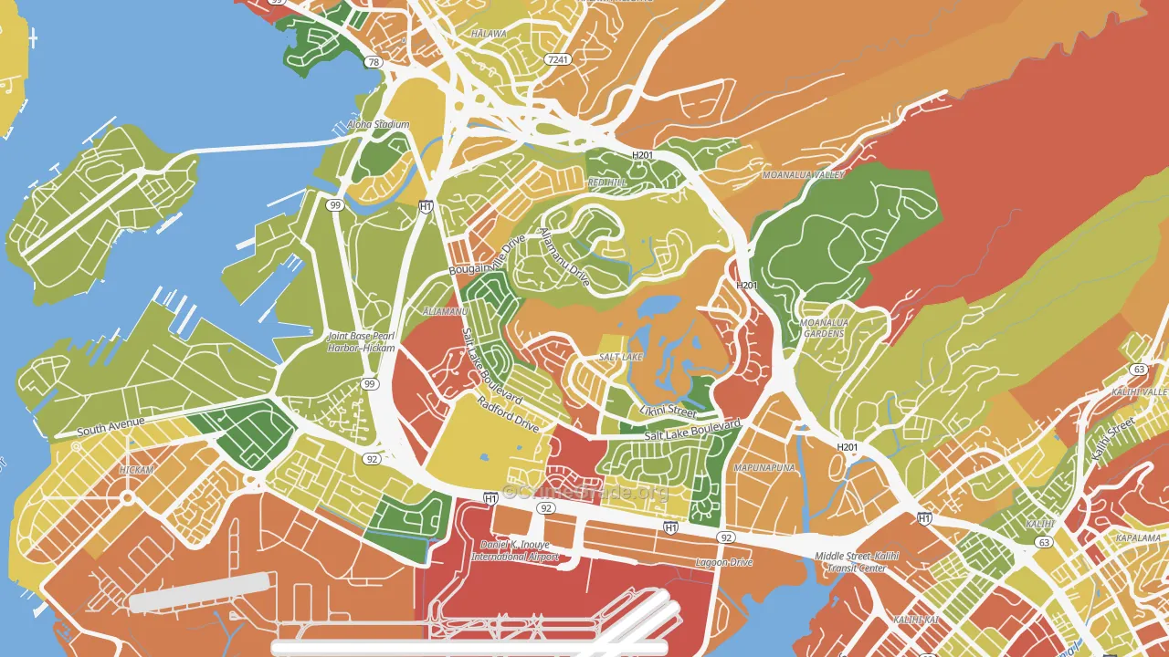 Aliamanu, Honolulu, HI Map of Arson Rates