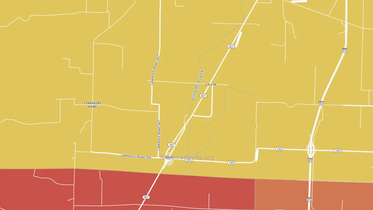 Alicia, AR Map of Arson Rates