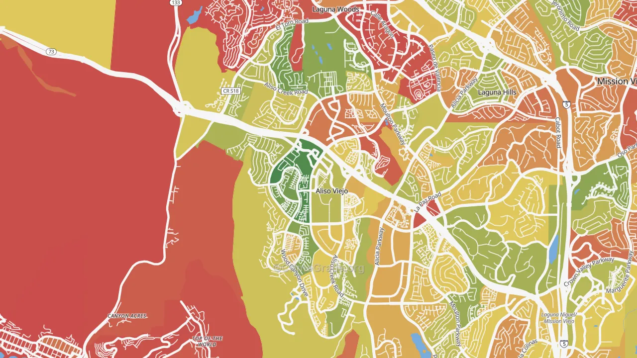 Aliso Viejo, CA Map of Arson Rates