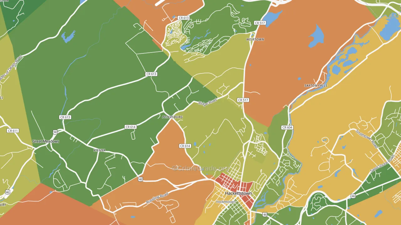 Allamuchy, NJ Map of Arson Rates