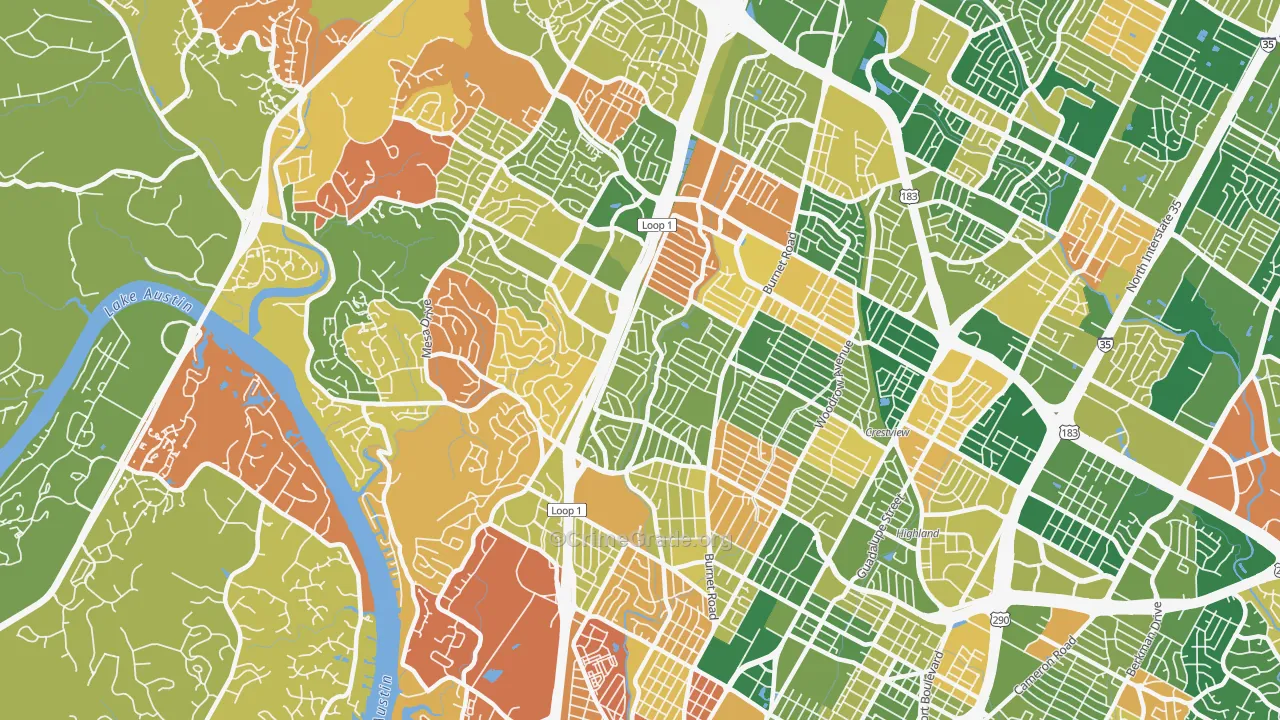 Allandale, Austin, TX Map of Arson Rates